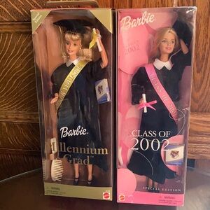 Pair of graduation Barbies new in original boxes! 2000 & 2002! Soooooo pretty!